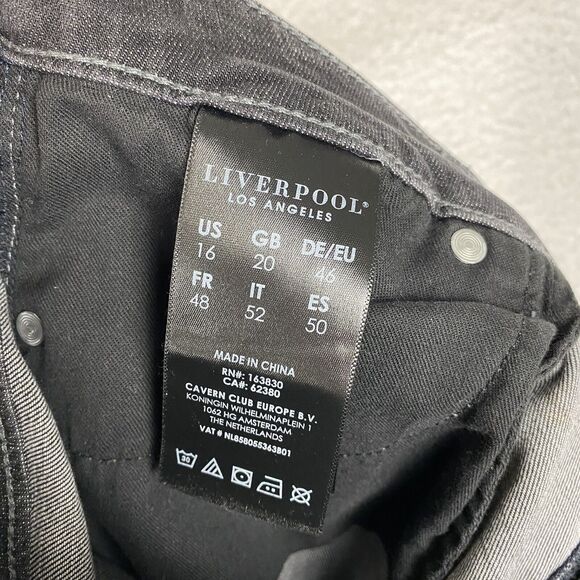 NWOT Liverpool Jeans Womens 16/33 Gray Abby High Rise Crop Skinny Button Fly - Picture 13 of 16